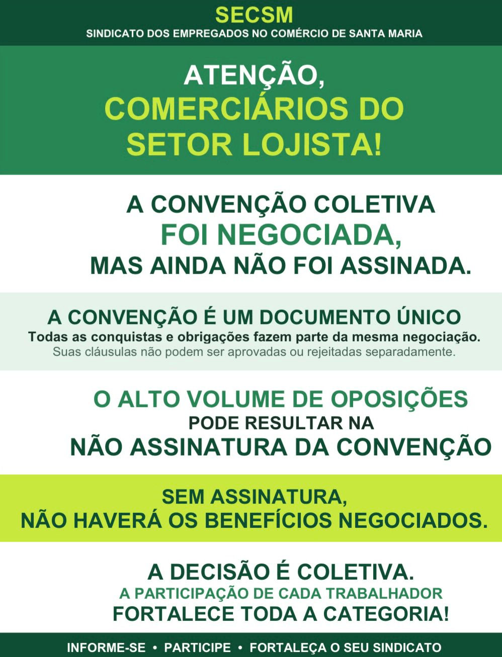 ATENÇÃO COMERCIÁRIOS DO SETOR LOJISTA 